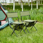 Sedie pieghevoli da esterno color beige (set da 2)