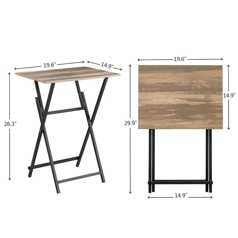 Vassoio pieghevole per TV in 2 pezzi - 14.96 x 19.69 x 26.38