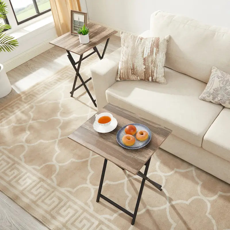 Vassoio pieghevole per TV in 2 pezzi - 14.96 x 19.69 x 26.38