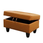 Pouf contenitore quadrato in pelle per soggiorno