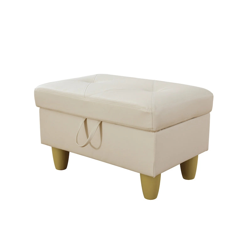 Pouf contenitore quadrato in pelle per soggiorno