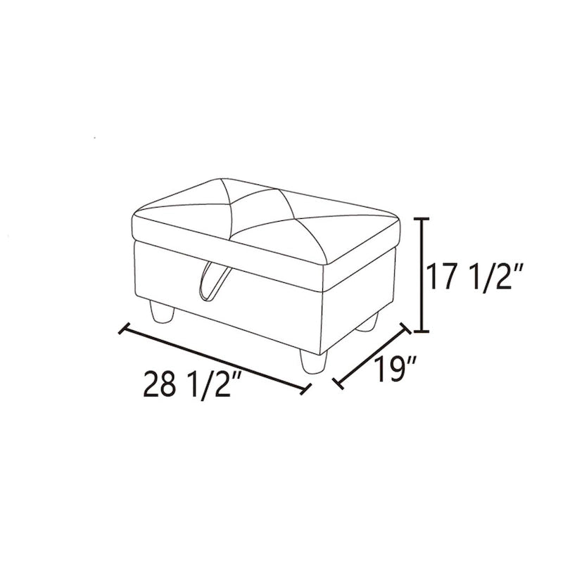 Pouf contenitore quadrato in pelle per soggiorno