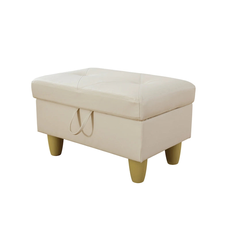 Pouf contenitore quadrato in pelle per soggiorno
