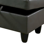 Pouf contenitore quadrato in pelle per soggiorno