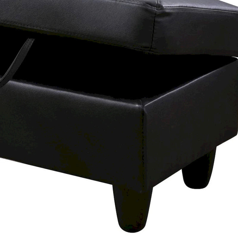 Pouf contenitore quadrato in pelle per soggiorno