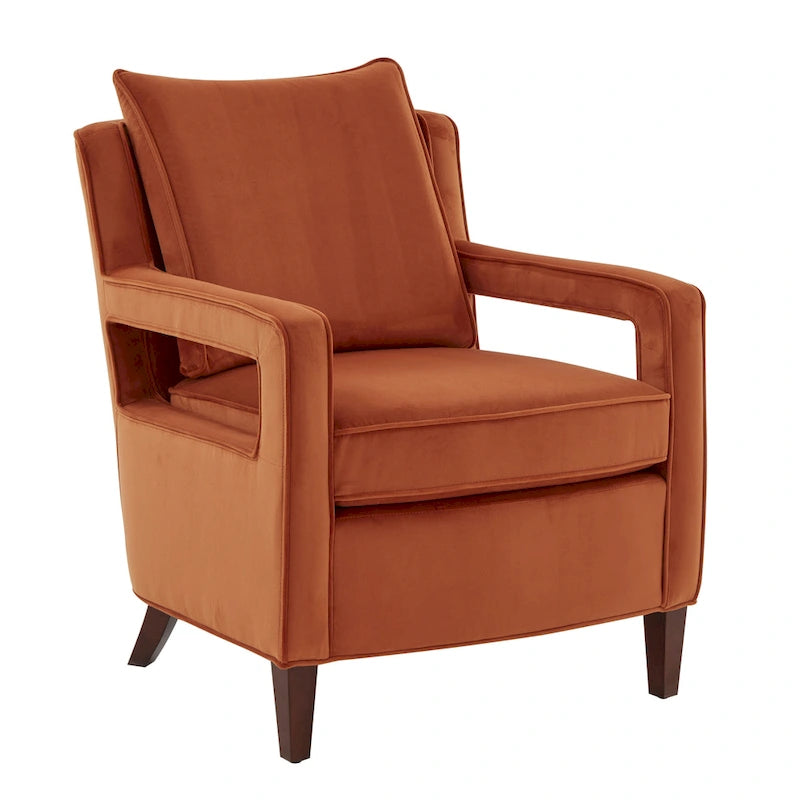 Poltrona accentuata in velluto Quinn di Greyson Living