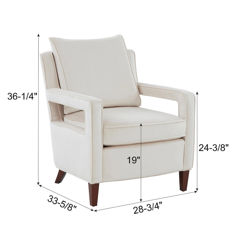 Poltrona accentuata in velluto Quinn di Greyson Living