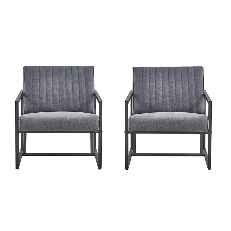 Poltrona di design Mid-Century Modern con struttura in metallo, divano singolo in pelle PU, poltrona da lettura per soggiorno, camera da letto, bar