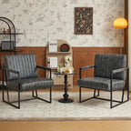 Poltrona di design Mid-Century Modern con struttura in metallo, divano singolo in pelle PU, poltrona da lettura per soggiorno, camera da letto, bar