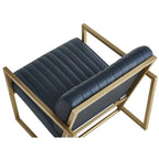 Poltrona di design Mid-Century Modern con struttura in metallo, divano singolo in pelle PU, poltrona da lettura per soggiorno, camera da letto, bar