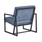 Poltrona di design Mid-Century Modern con struttura in metallo, divano singolo in pelle PU, poltrona da lettura per soggiorno, camera da letto, bar