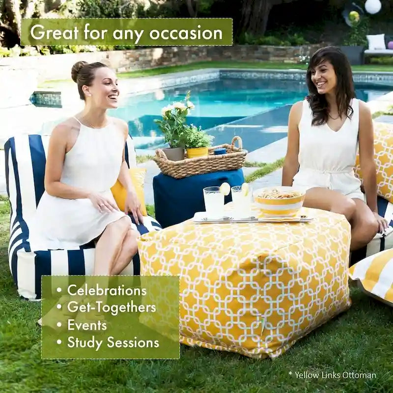 Majestic Home Goods Pouf Ottomano da Interno Fusion Cotone 27 in L x 27 in W x 17 in H