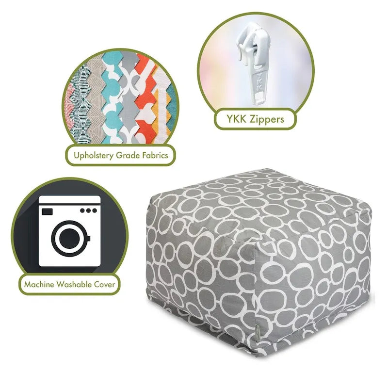 Majestic Home Goods Pouf Ottomano da Interno Fusion Cotone 27 in L x 27 in W x 17 in H