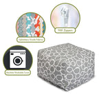 Majestic Home Goods Pouf Ottomano da Interno Fusion Cotone 27 in L x 27 in W x 17 in H