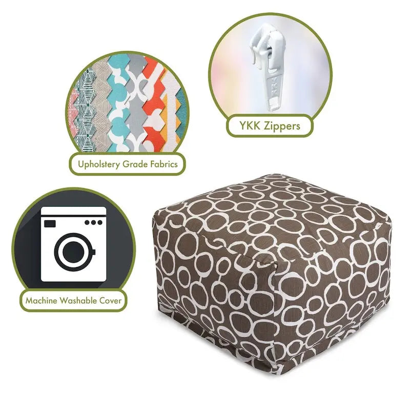Majestic Home Goods Pouf Ottomano da Interno Fusion Cotone 27 in L x 27 in W x 17 in H