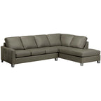 Divano componibile trapuntato in pelle italiana pieno fiore Dean - 107 x 85 x 35 x 34