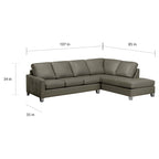 Divano componibile trapuntato in pelle italiana pieno fiore Dean - 107 x 85 x 35 x 34