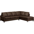 Divano componibile trapuntato in pelle italiana pieno fiore Dean - 107 x 85 x 35 x 34
