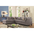 Divano Sezionale a 4 Posti Malone 111 pollici in Ecopelle con 2 Cuscini Decorativi - 111L x 78W x 34H