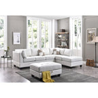 Divano Sezionale a 4 Posti Malone 111 pollici in Ecopelle con 2 Cuscini Decorativi - 111L x 78W x 34H