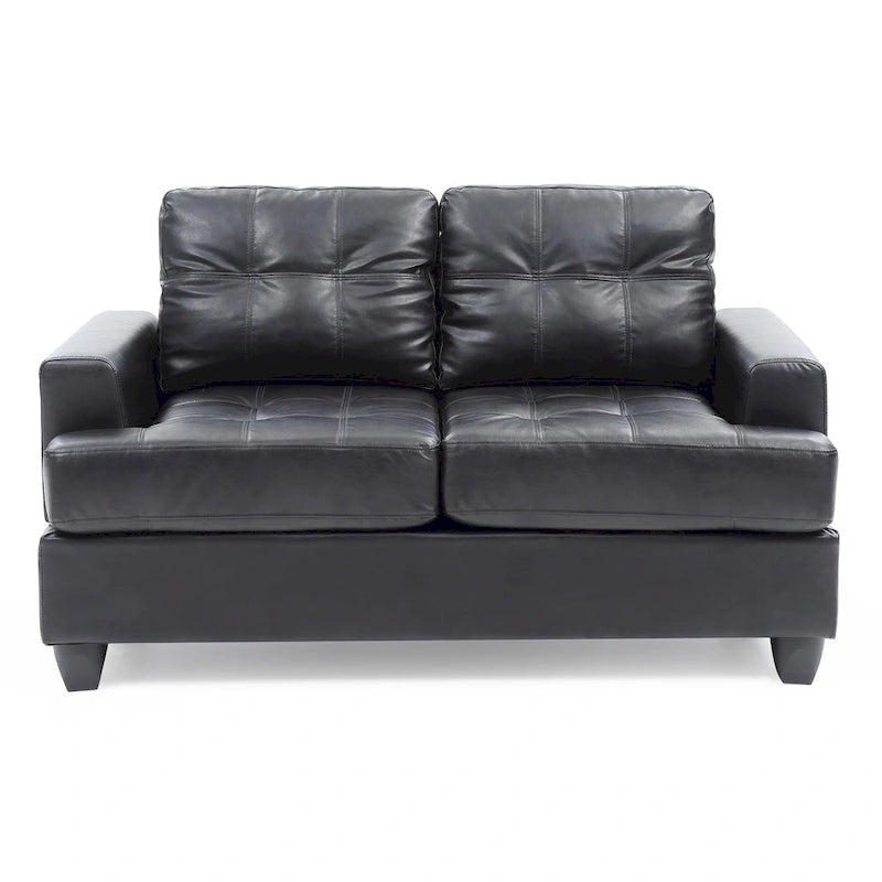 Divano lineare Sandridge 58 pollici L con braccioli svasati in similpelle - 34L x 58P x 36A