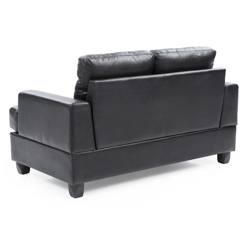 Divano lineare Sandridge 58 pollici L con braccioli svasati in similpelle - 34L x 58P x 36A