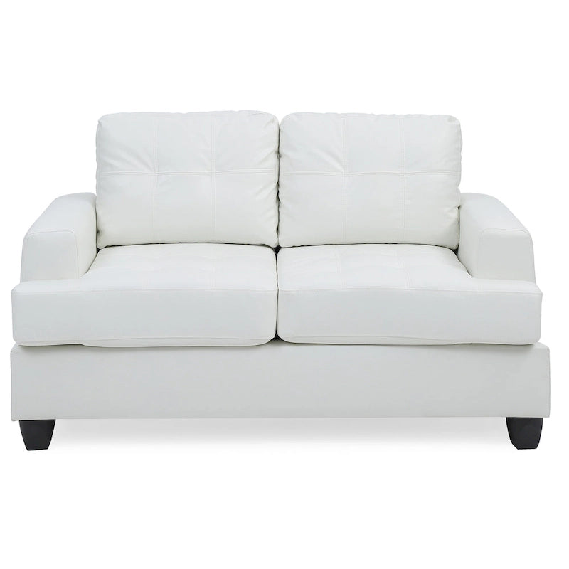 Divano lineare Sandridge 58 pollici L con braccioli svasati in similpelle - 34L x 58P x 36A