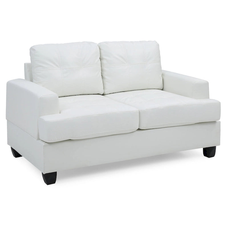 Divano lineare Sandridge 58 pollici L con braccioli svasati in similpelle - 34L x 58P x 36A