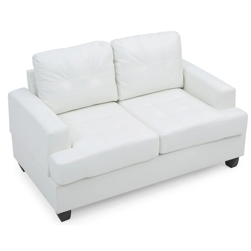 Divano lineare Sandridge 58 pollici L con braccioli svasati in similpelle - 34L x 58P x 36A