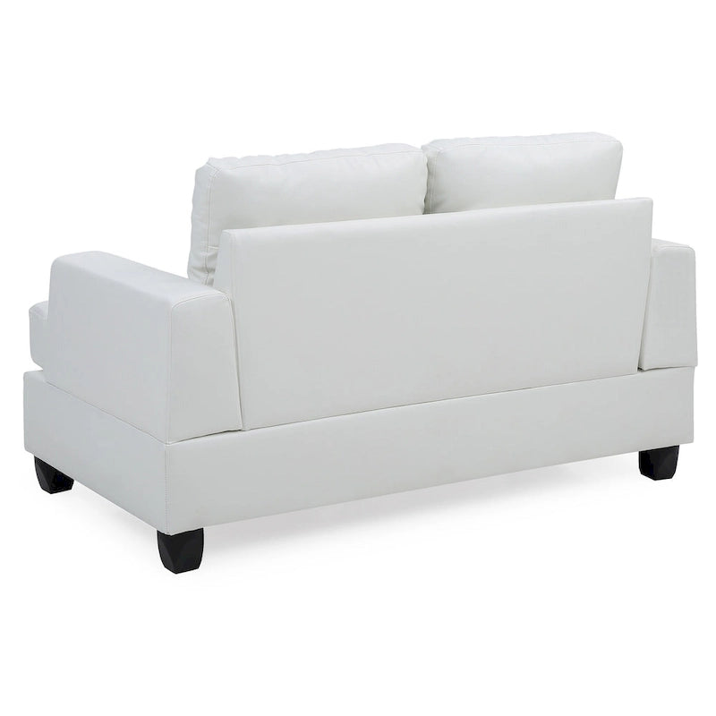 Divano lineare Sandridge 58 pollici L con braccioli svasati in similpelle - 34L x 58P x 36A