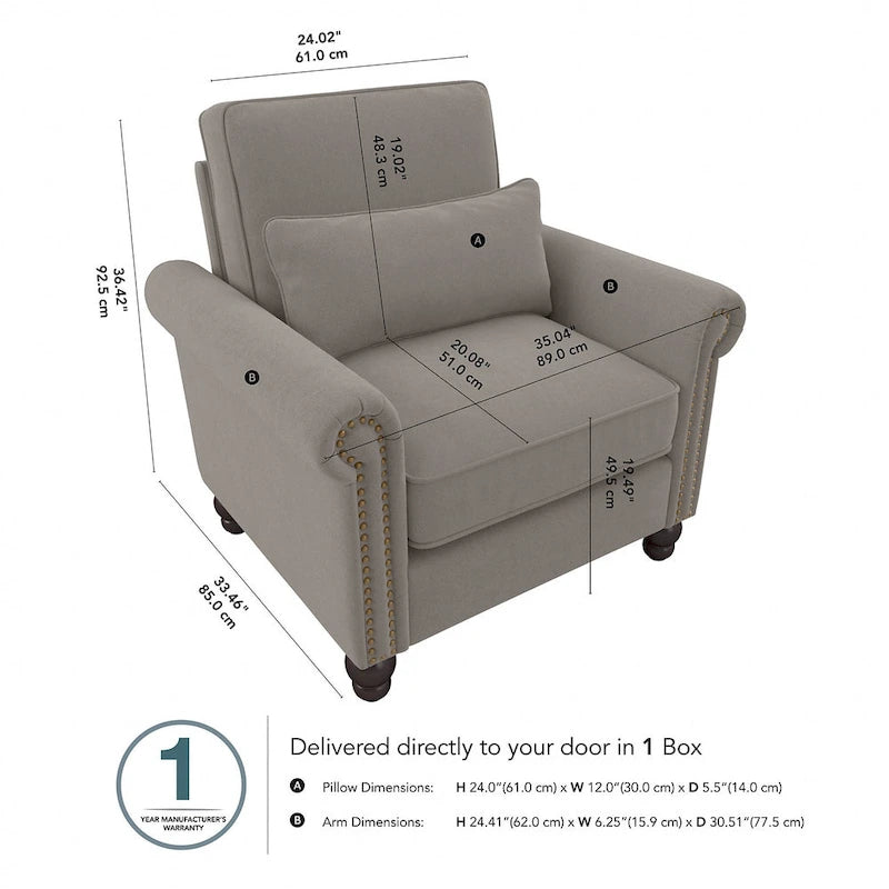 Poltroncina Coventry con braccioli di Bush Furniture