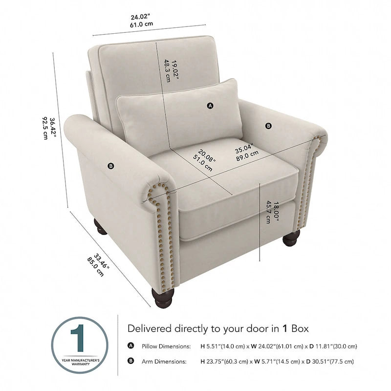 Poltroncina Coventry con braccioli di Bush Furniture