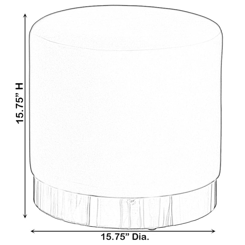 Sgabello pouf moderno rotondo in velluto con base dorata