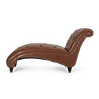 Varnell Chaise longue contemporanea con bottoni capitonné di Christopher Knight Home - 64,25 L x 29,00 P x 33,75 A