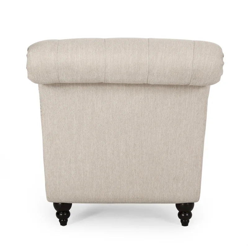 Varnell Chaise longue contemporanea con bottoni capitonné di Christopher Knight Home - 64,25 L x 29,00 P x 33,75 A