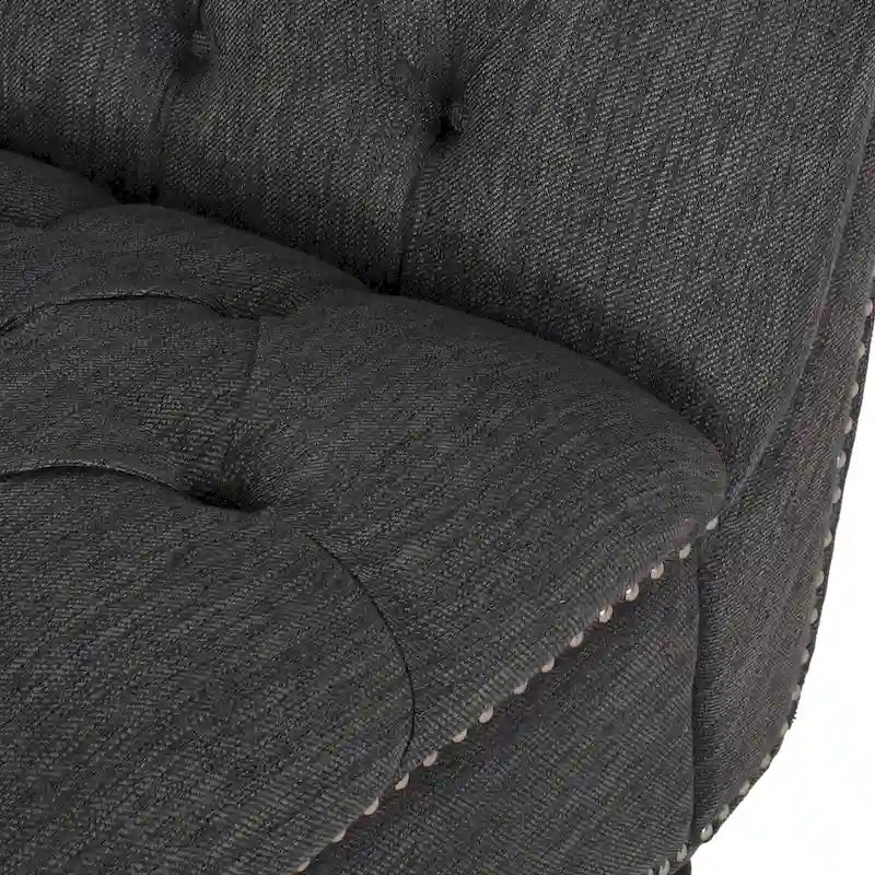 Varnell Chaise longue contemporanea con bottoni capitonné di Christopher Knight Home - 64,25 L x 29,00 P x 33,75 A