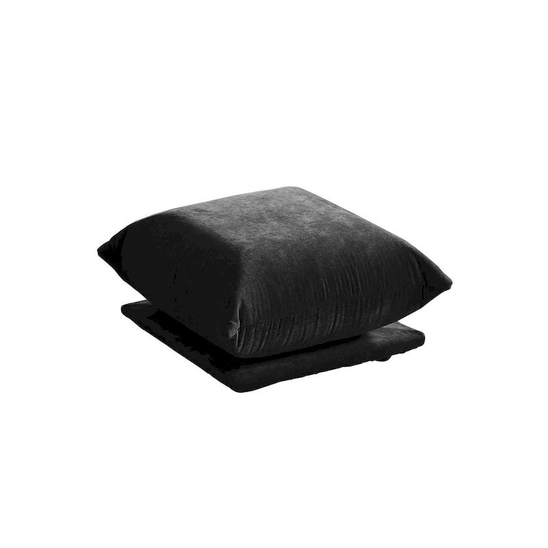 Divano componibile a L, divani modulari in ciniglia minimalisti con pouf