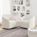 Poltrona a botte girevole imbottita in bouclé KINWELL 32W (set da 2)