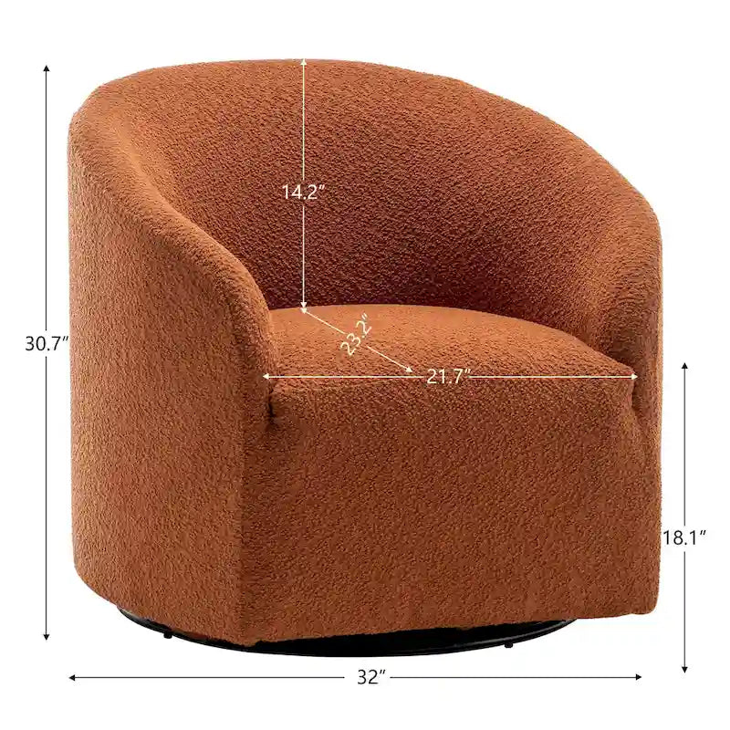 Poltrona a botte girevole imbottita in bouclé KINWELL 32W (set da 2)