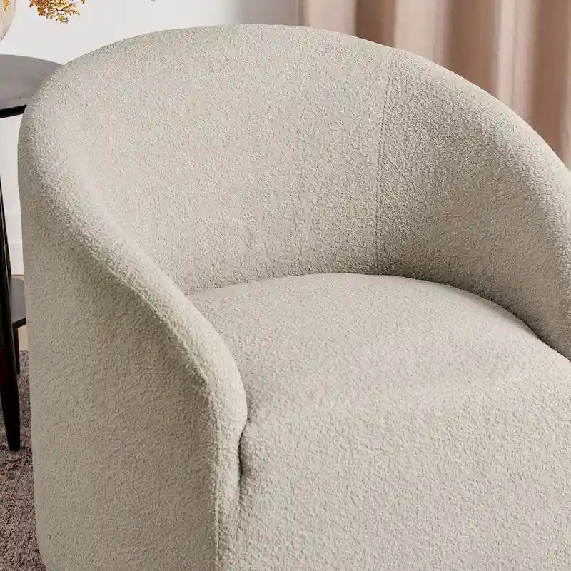 Poltrona a botte girevole imbottita in bouclé KINWELL 32W (set da 2)