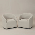 Poltrona a botte girevole imbottita in bouclé KINWELL 32W (set da 2)