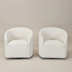 Poltrona a botte girevole imbottita in bouclé KINWELL 32W (set da 2)