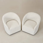 Poltrona a botte girevole imbottita in bouclé KINWELL 32W (set da 2)