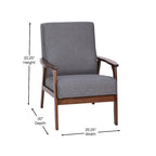 Poltrona Mid-Century Moderna con Struttura in Legno e Cuscini in Ecopelle