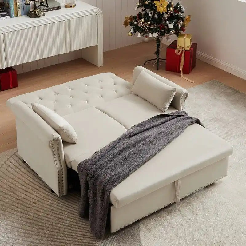 Divano Letto Regolabile con 2 Cuscini Lombari
