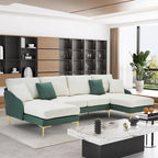 Ouyessir Divano componibile a U a 4 posti con doppia chaise longue