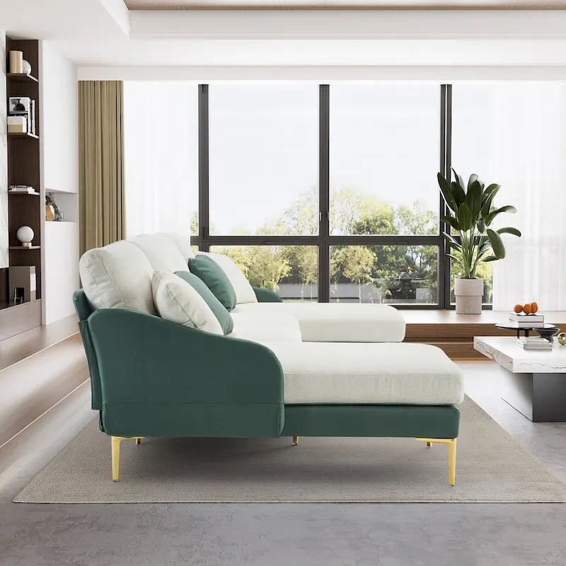 Ouyessir Divano componibile a U a 4 posti con doppia chaise longue