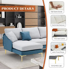 Ouyessir Divano componibile a U a 4 posti con doppia chaise longue
