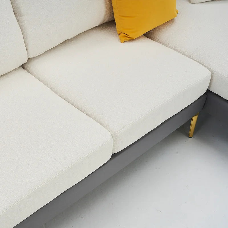 Ouyessir Divano componibile a U a 4 posti con doppia chaise longue