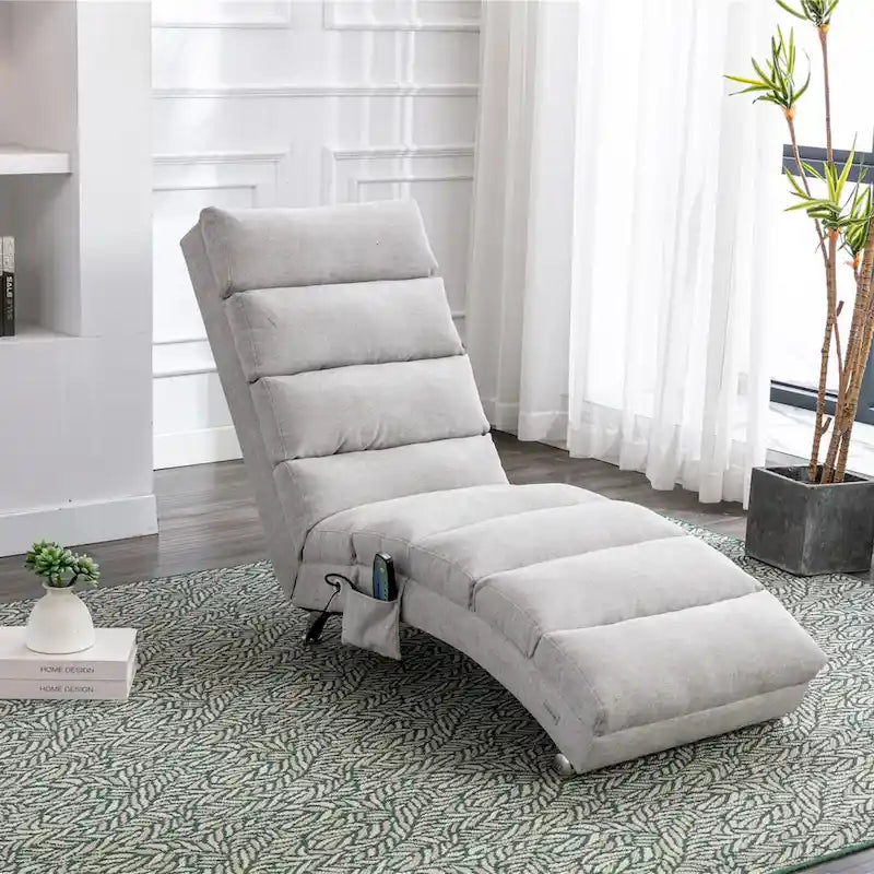 Sedia massaggiante reclinabile oversize moderna trapuntata per soggiorno, camera da letto
